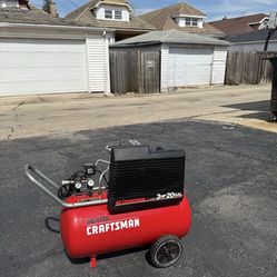 POWERFUL 3 HP , 20 GALLONS CRAFTSMAN AIR COMPRESSOR IN GOOD WORKING CONDITION. $.150.00  OR BEST OFFER.