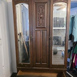 Armoire Wardrobe Cabinet Storage Antique Furniture 