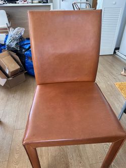 Crate and Barrel Amber Leather Chair