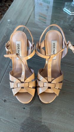 Steve Madden Nude Patent Strappy Heeled Sandals