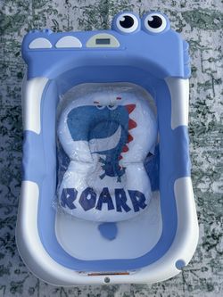 Bañera plegable para bebé con termómetro digital: Cocodrilo