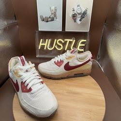 Nike Air Max Terrascape 90 White Pomegranate Sneakers Womens Size 8.5