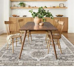 New in Plastic Washable 5x7 area rug - Grey