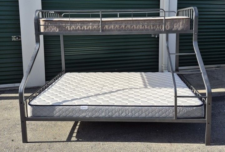 TWIN OVER QUEEN HEAVY DUTY METAL BUNK BEDS