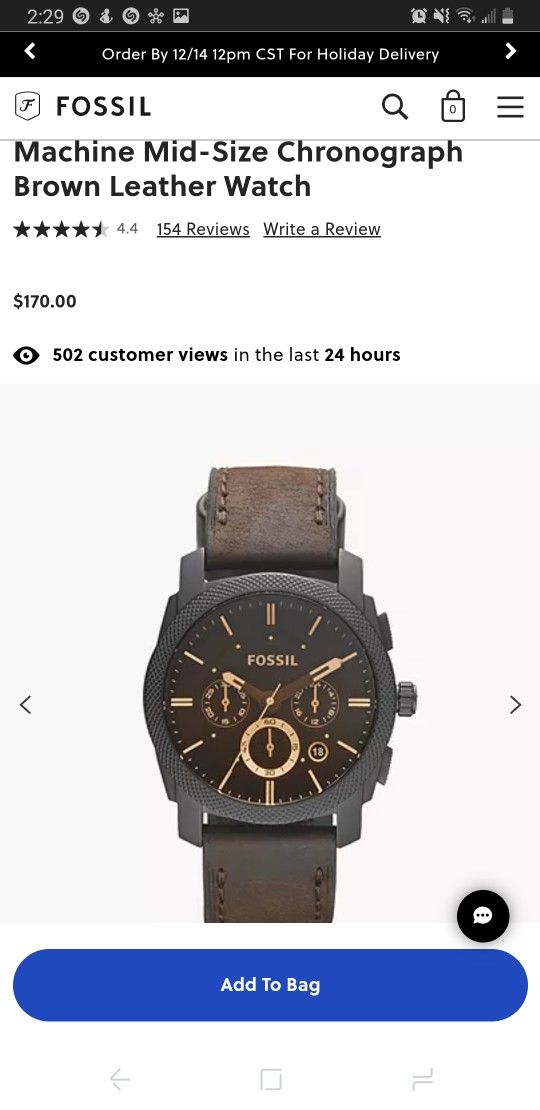 Mens Fossil Chronograph Watch