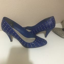 Blue high heels wore once