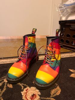 Rainbow pride boots