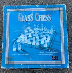 Glass Chess Set with Board