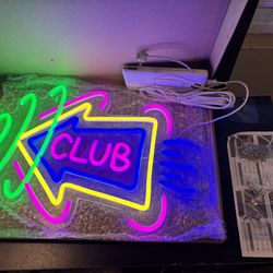 NEW Neon Wall Club Led Light 16”x11”, USB Powered with dimmer switch 