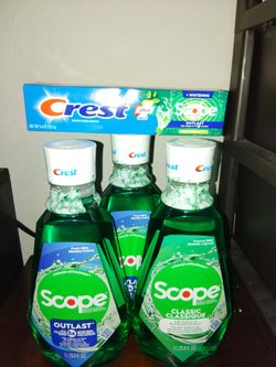 Scope Mouthwash And Toothpaste 