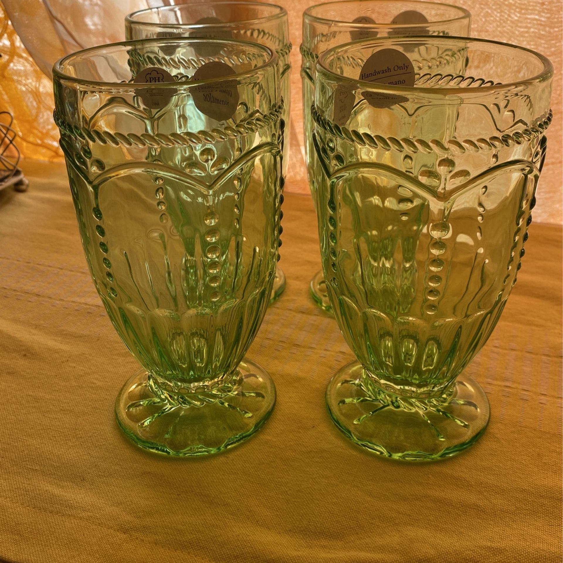 3294 Princess house Copas Versátiles Marbella Color Menta$65 En Efectivo O Por Zelle