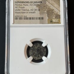 Authentic Biblical Coin – Pontius Pilate Era (NGC Certified)