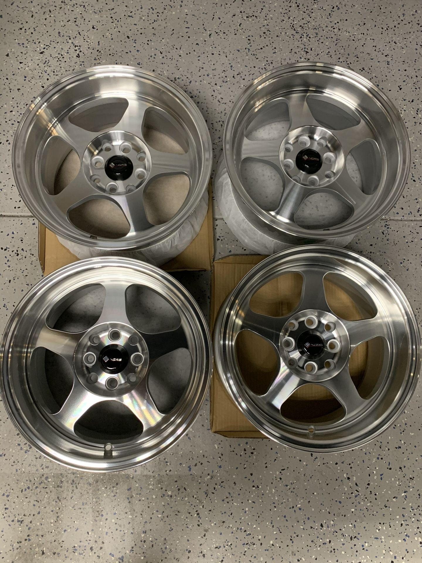 New Spoon Style Silver 15x8” Rims Set of 4 Brand 4x100 Wheels