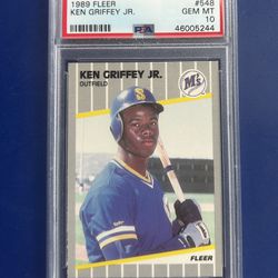 1989 Fleer Ken Griffey Jr Rookie Baseball Card Graded PSA 10