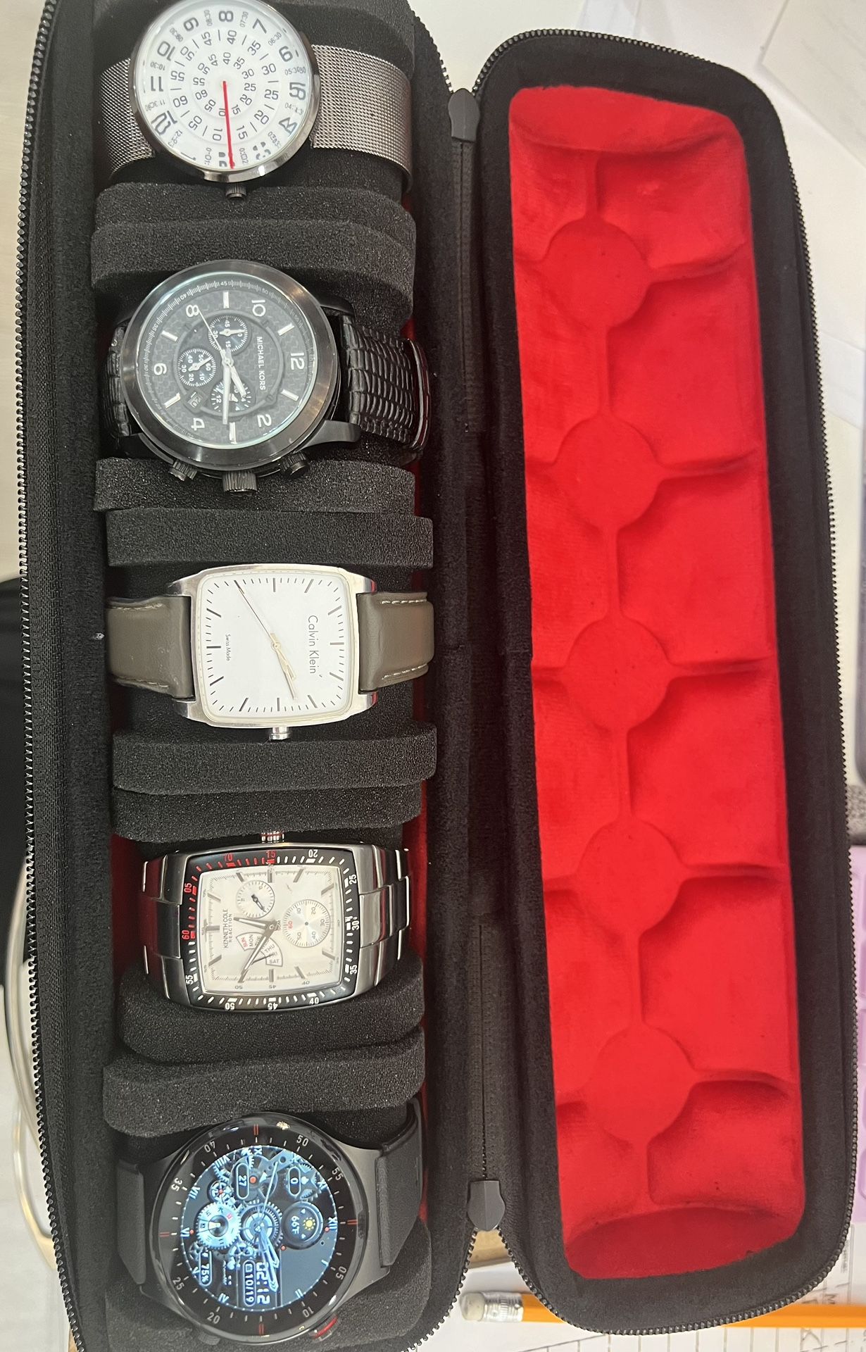 5 Watch Collection w/ Carrying Case (michael Kors, Kenneth Cole) for ...