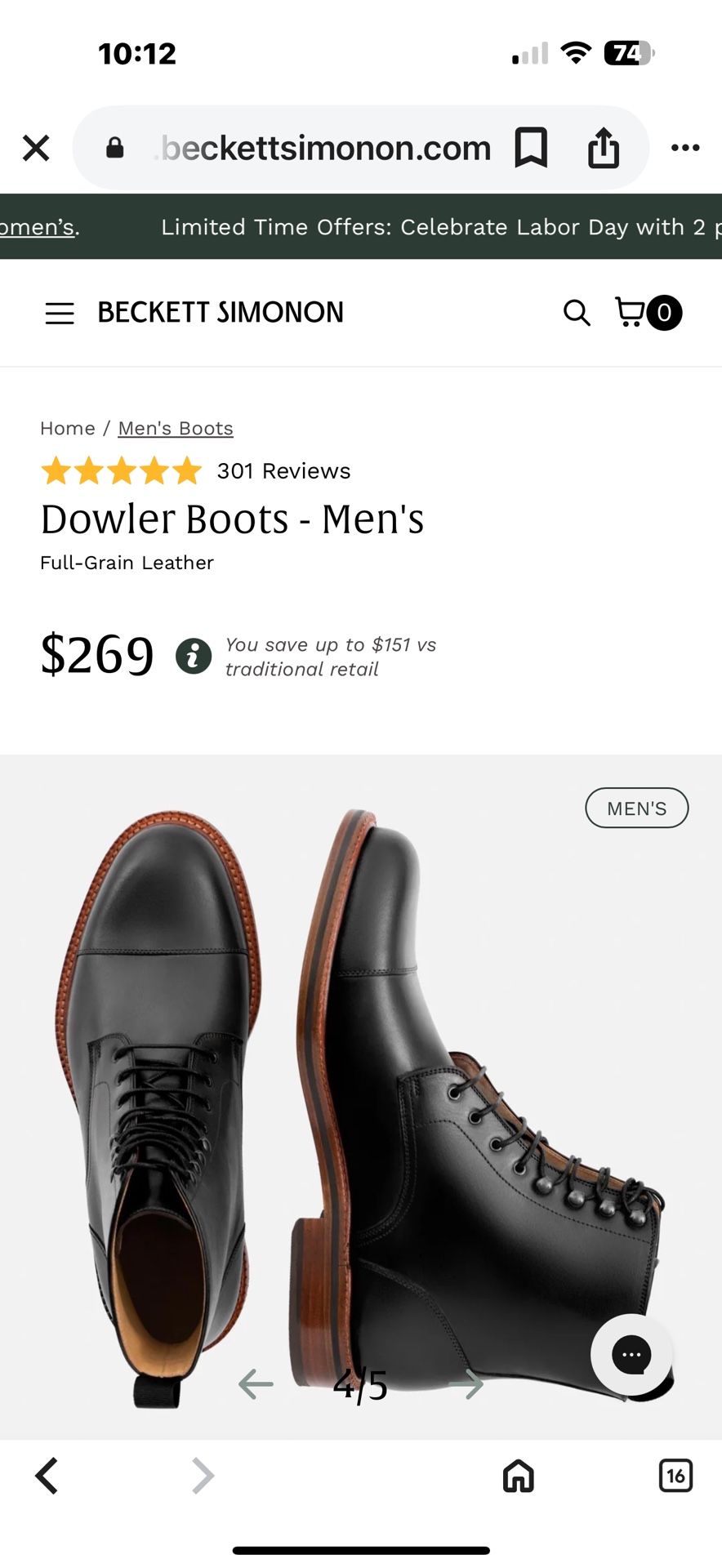 MENS DOWLER BOOTS BY BECKETT SIMONON