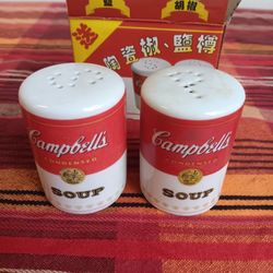 Campbell’s Soup Salt And Pepper Shakers In Box