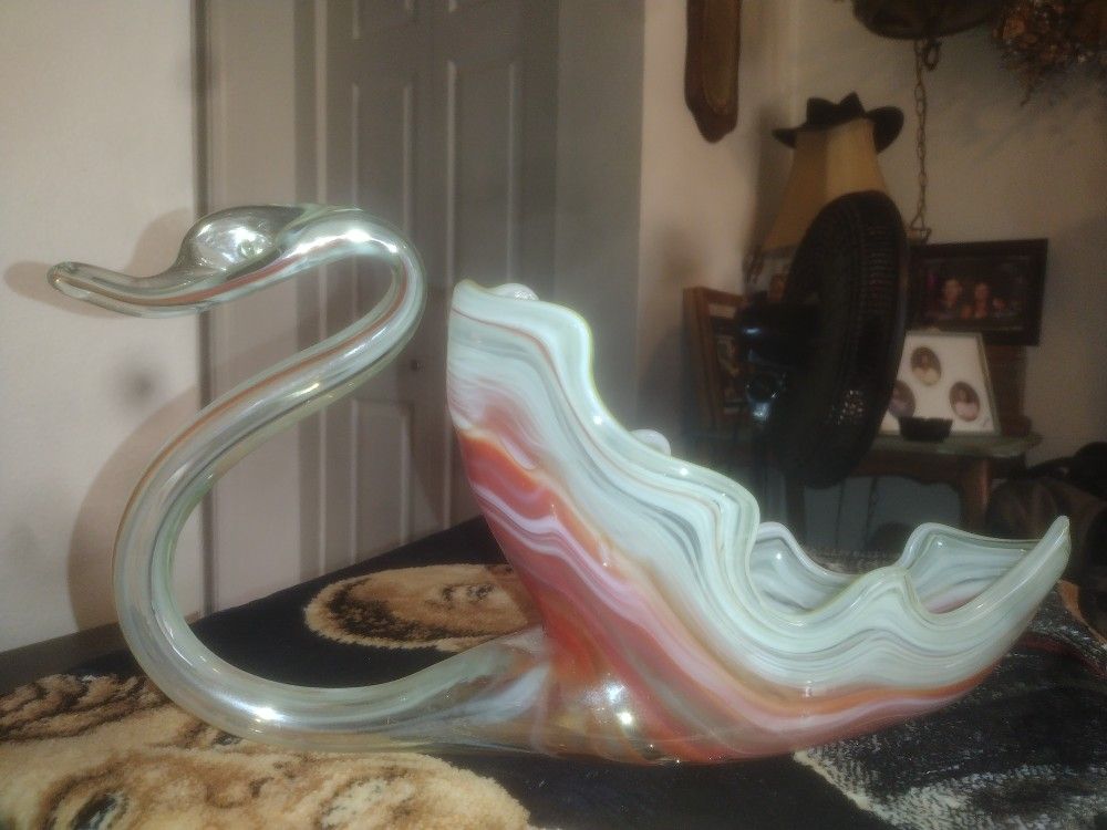 Vintage Glass Swan