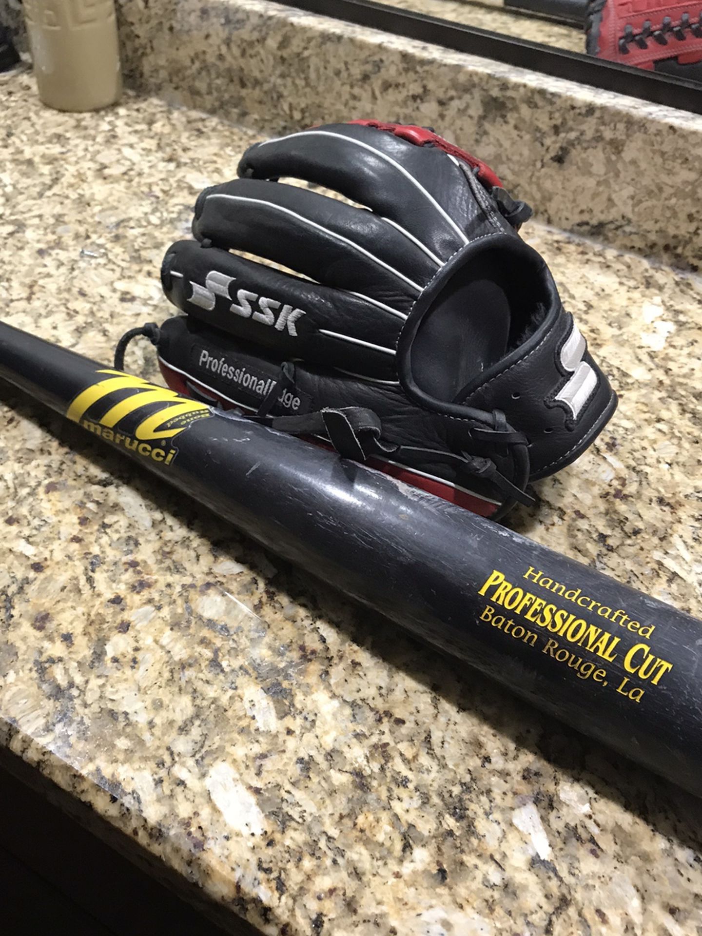 Marucci #3 Baseball Bat And A SSK Professional Baseball Glove