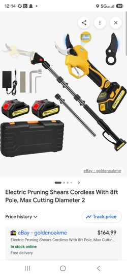 Cordless pruning shears with 8' pole