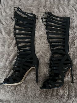 New Vince Camuto Tall Lace Up Heels Black