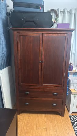 Wood cabinet, wardrobe linen cabinet, kids clothes etc
