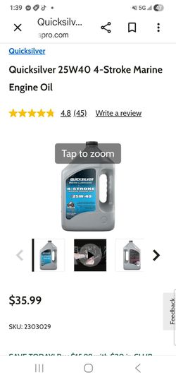 New marine quicksilver motor oil