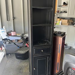 Black Cabinet With Shelves & Door 