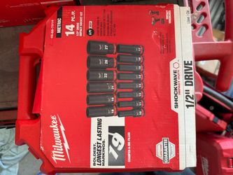 SHOCKWAVE 1/2 in. Drive Metric Deep Well 6 Point Impact Socket Set (14-Piece)