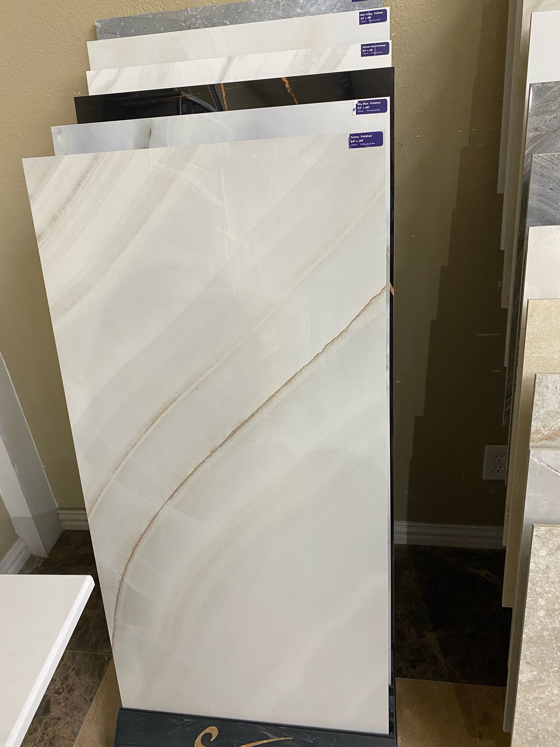 Tile Porcelain 24”x48” $45 Box 15.5 Sq Ft Per Boxes