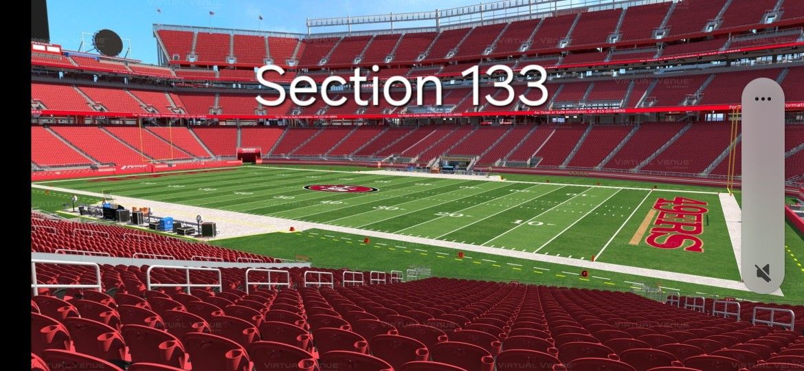 49ers Tickets, Section 133, Shaded Home Side