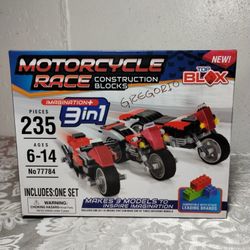 Top Blox 3 in 1 Motorcycle Race Building Blocks Set 235 Pieces — Brand New