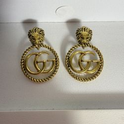 Luxury Gold Lion GG Earrings