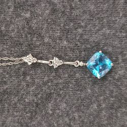 14k Blue Topaz Necklace 