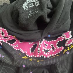 Sp5der hoodie black/pink Size Medium