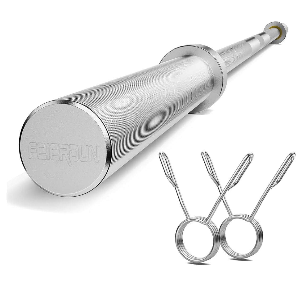 FEIERDUN Olympic Barbell 4ft/5ft/7ft Barbell EZ Curl Bar, Suitable for 2-Inch Weight Plates