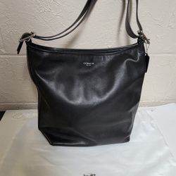 Coach Black Leather Legacy Hobo Handbag 