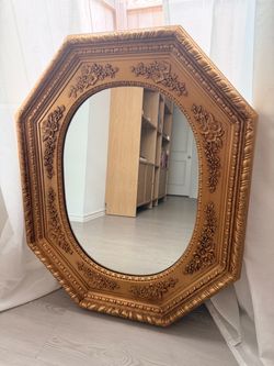 Vintage Gold Floral Framed Mirror