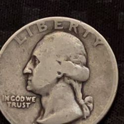 1939 No Mint Mark Silver Quarter With No Outer Edge Error