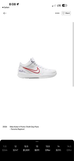 Brand New Kobe 4 Protro Draft Day Size 13