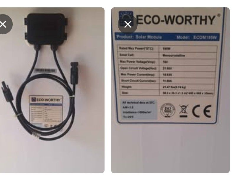 ECO-WORTHY Bifacial 195 Watt 12 Volt 12BB Solar Panels