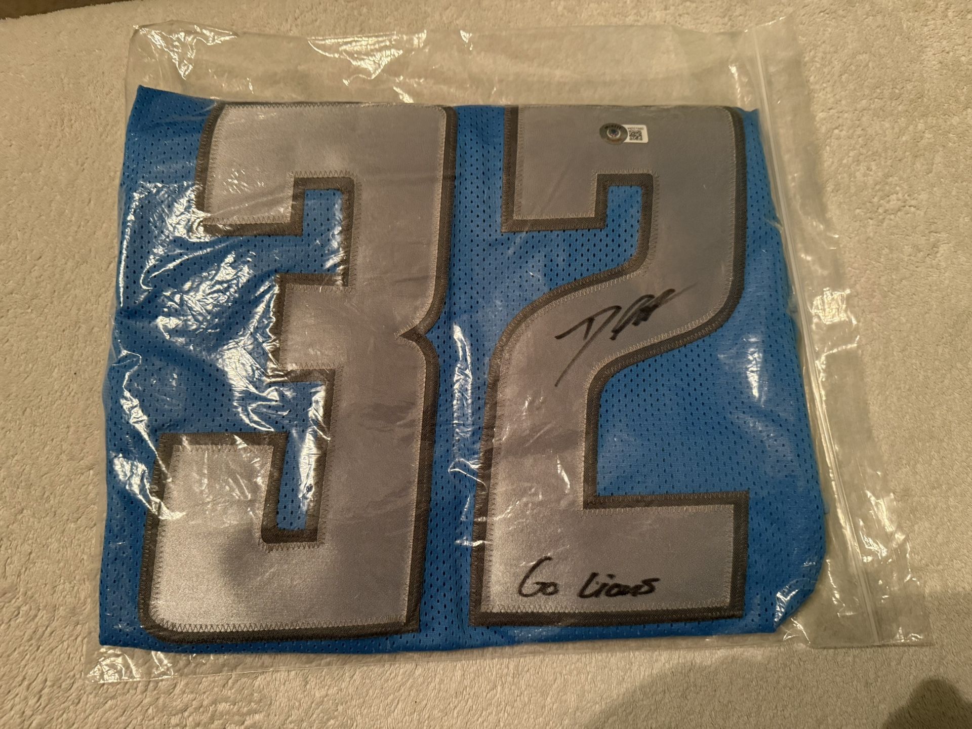 Autographed D'Andre Swift Detroit Lions Football Jersey