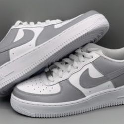 Custom Air Force 1s Grey Cream Womens 8.5, 9, 11 AF1 