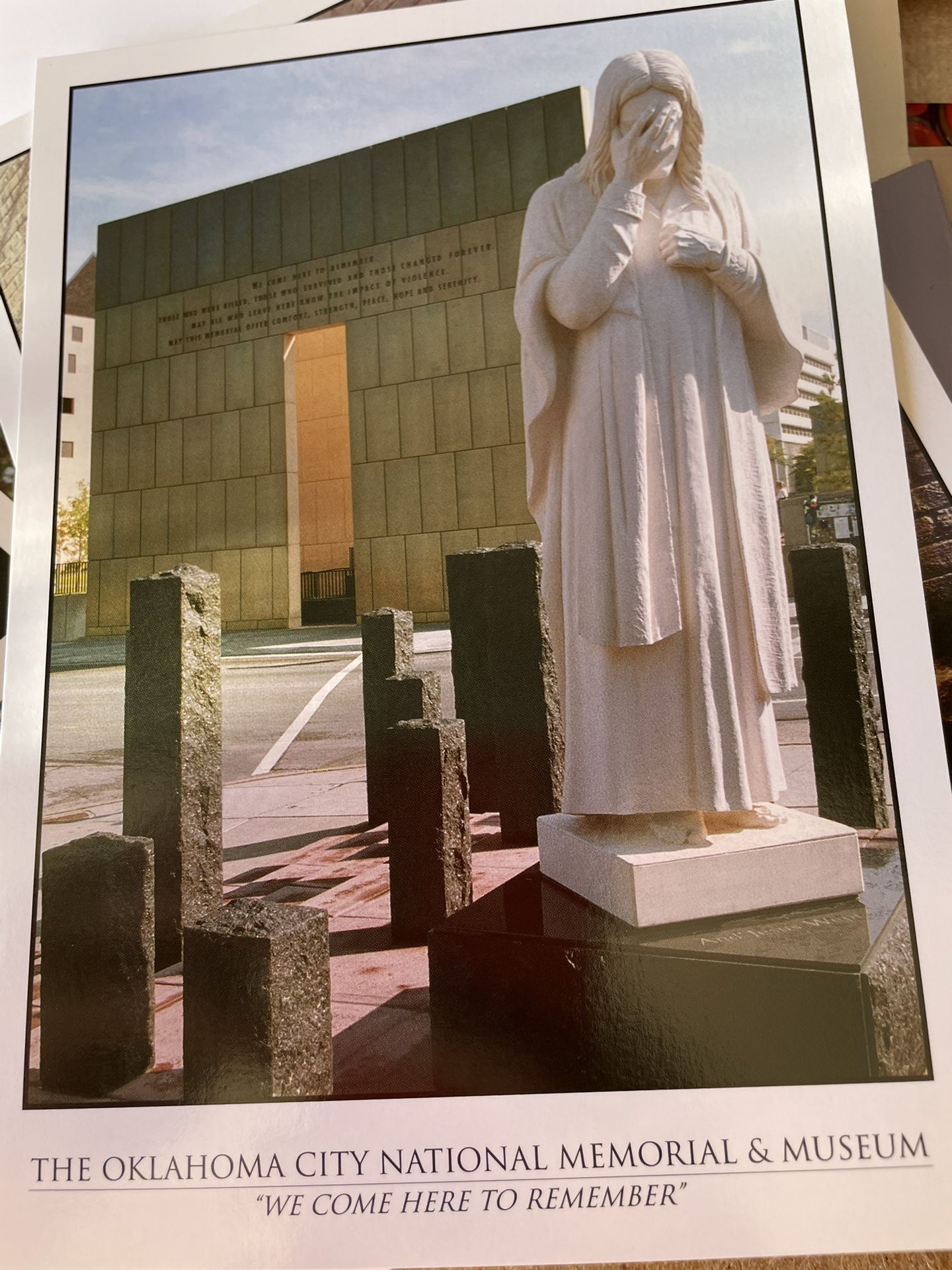 Postcard Oklahoma City National Memorial Museum Jesus Wept LARGE 2005