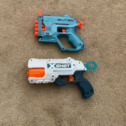 Elite 2.0 Four Shooter And Zuru X shot  Six Shooter Nerf Guns