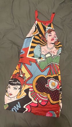 Pop Art Print Sleeveless Mini Dress