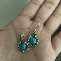Sterling Silver Turquoise Earrings 