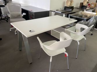 Modern desk l shape 60”x60” white/gray