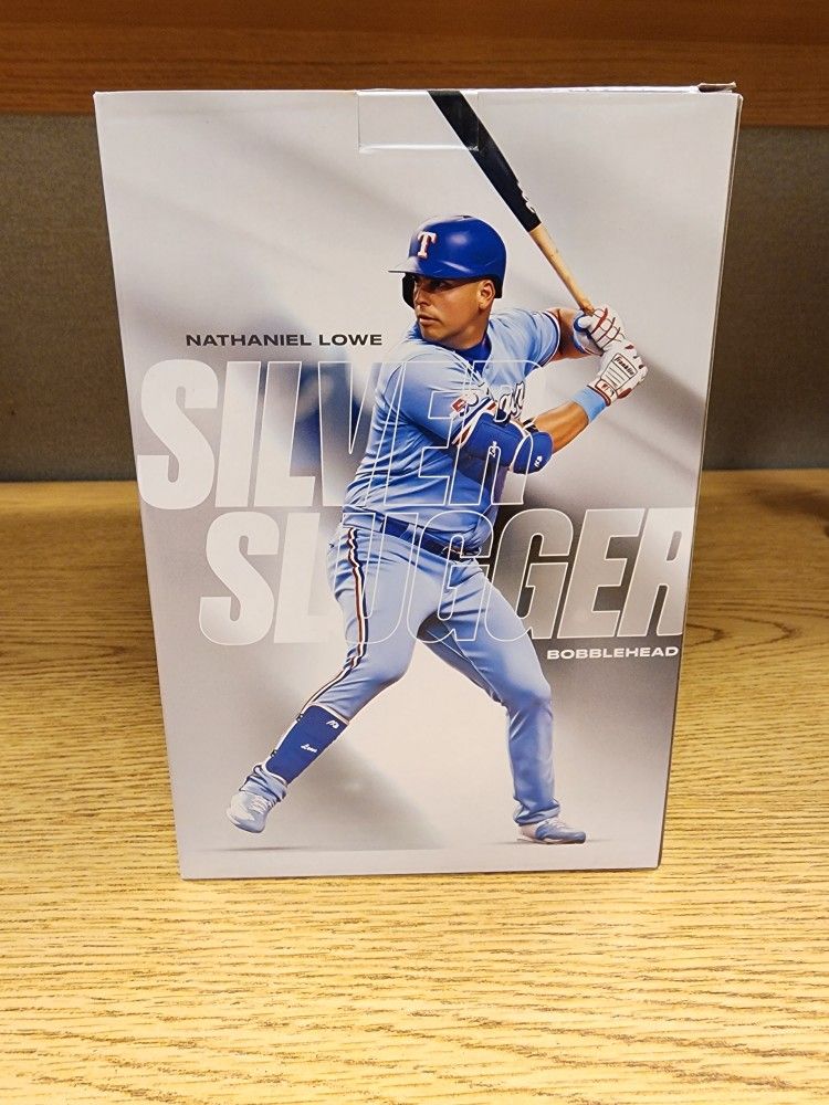 Nathaniel Lowe Texas Rangers 2023 "Silver Slugger" Bobblehead SGA
