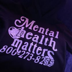 Mental Health Black Hoodie Size m